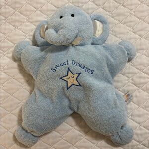 Vintage Kids Preferred 2003 Blue Elephant Star Plush Toy Lovey